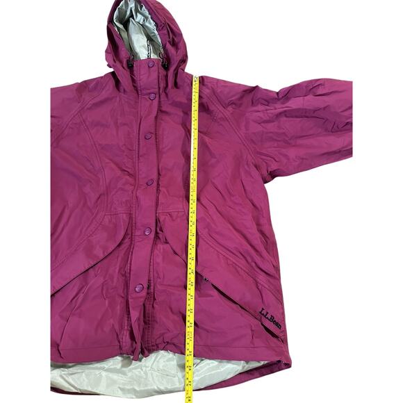Vintage LL Bean Stawaway Goretex Plum Hooded Full Zip Jacket Womens Large VTG - Picture 7 of 9